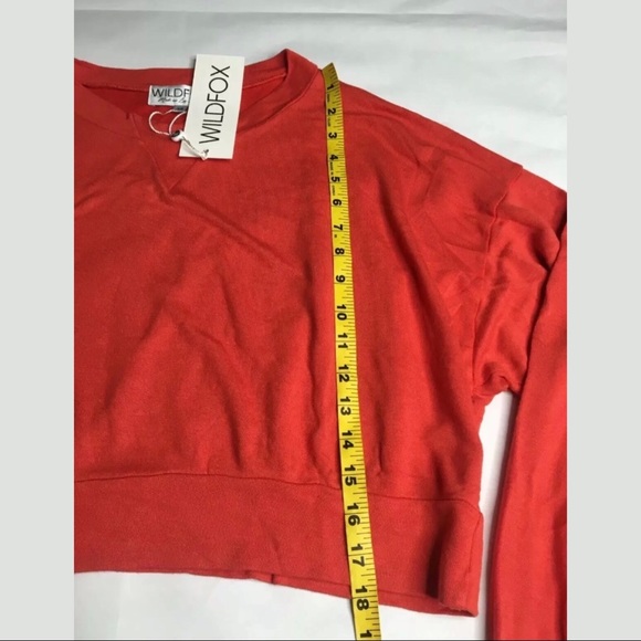 NWT WILDFOX Red French Terry Sweatshirt - Picture 4 of 6